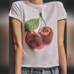 ANTHROPOLOGY Cherry 🍒 Graphic Tee. Size Large